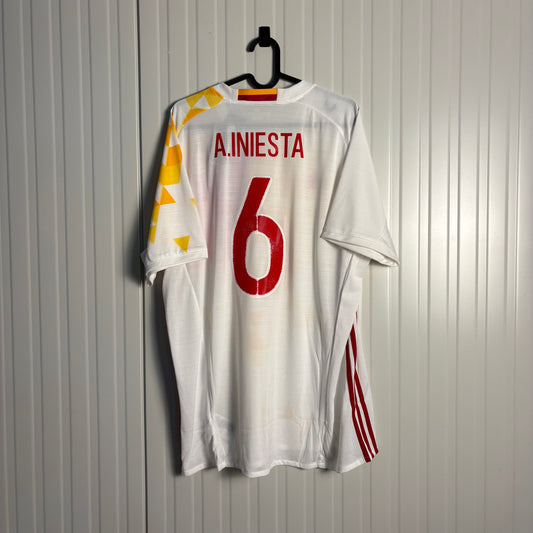 Spain Away INIESTA Euro 2016 (XL) NEW